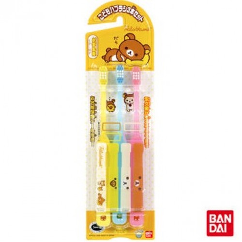 Bandai-鬆弛熊兒童牙刷3入(日本製-5歲以上適用)